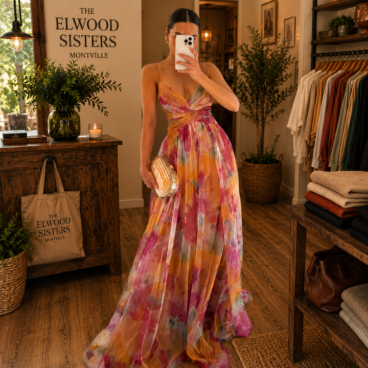 Giselle - Charming Maxi Dress with Floral Print
