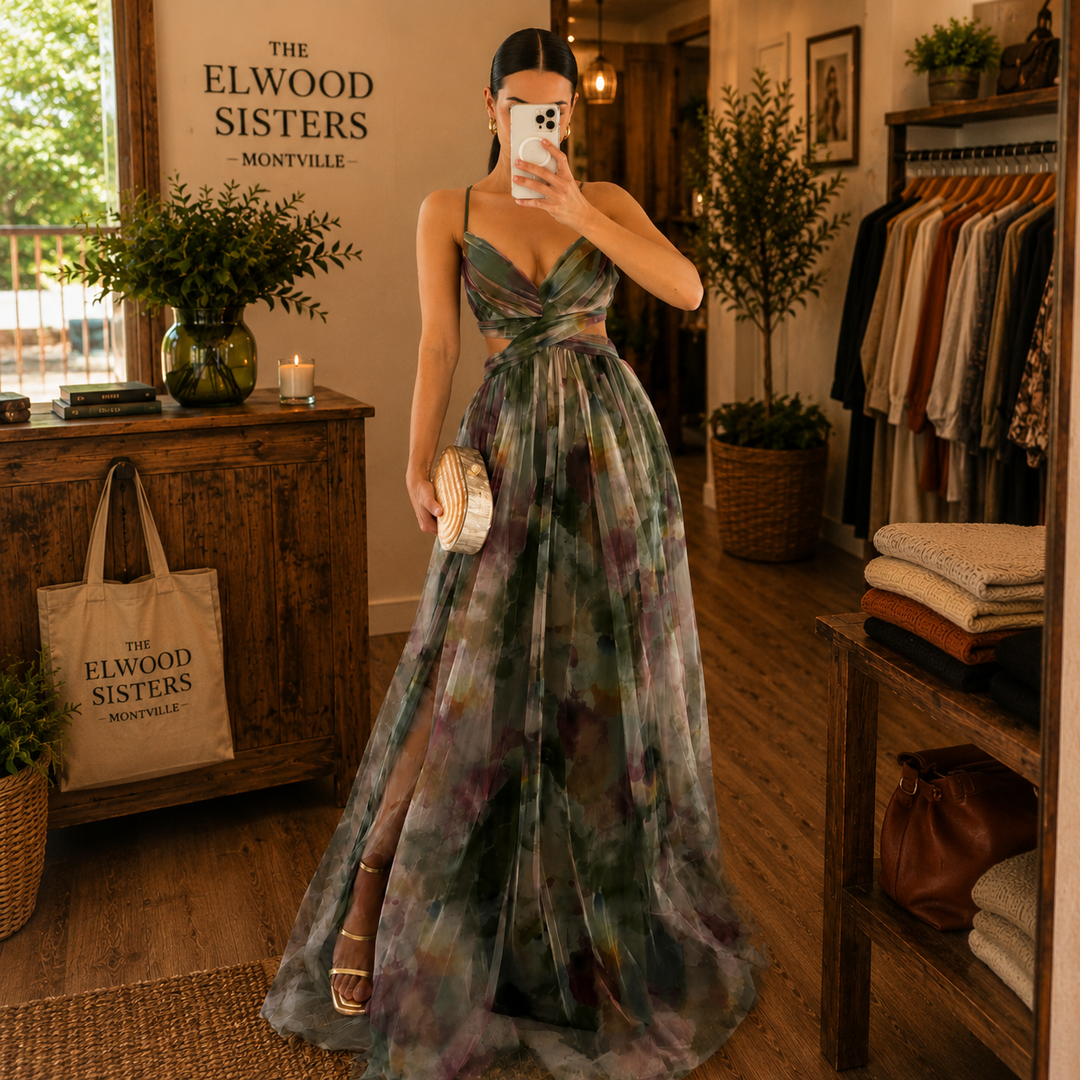 Giselle - Charming Maxi Dress with Floral Print