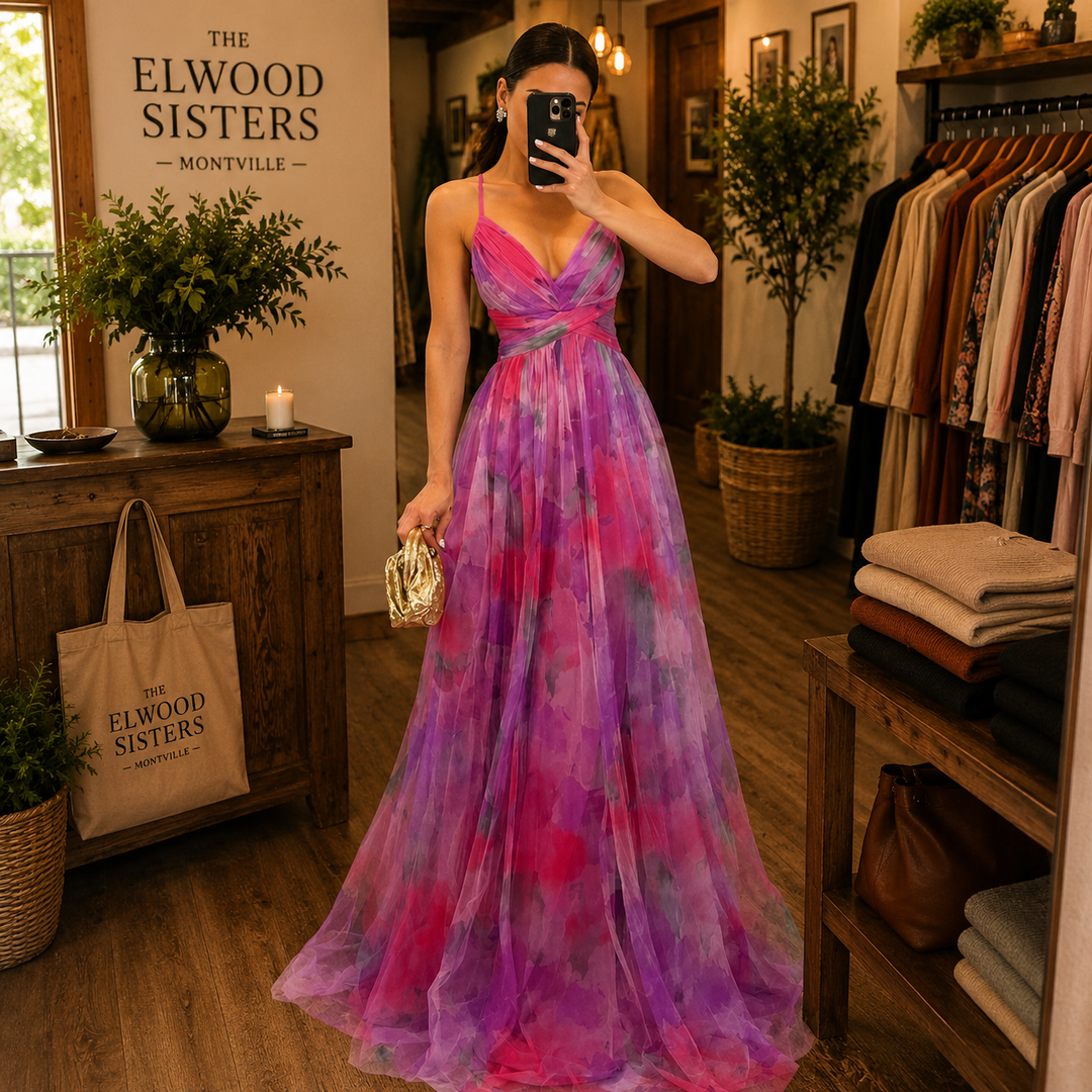 Giselle - Charming Maxi Dress with Floral Print