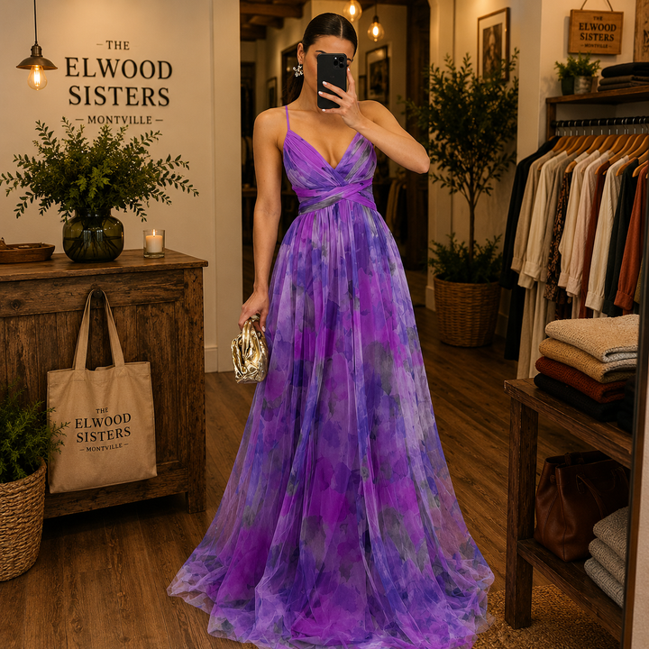 Giselle - Charming Maxi Dress with Floral Print