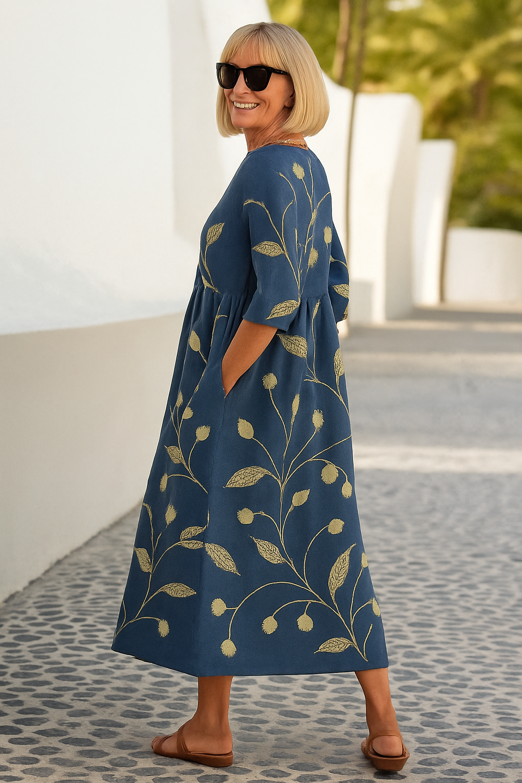 Eliza | Relaxed Midi Dress - Effortless Elegance