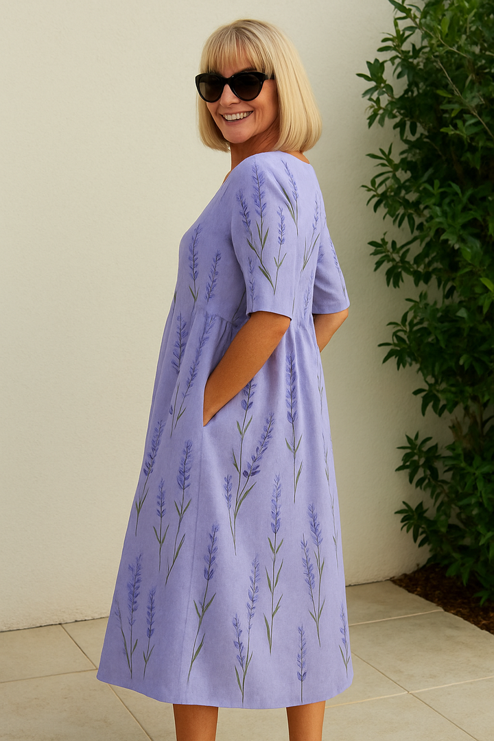 Eliza | Relaxed Midi Dress - Effortless Elegance