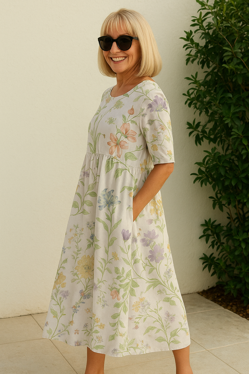 Eliza | Relaxed Midi Dress - Effortless Elegance