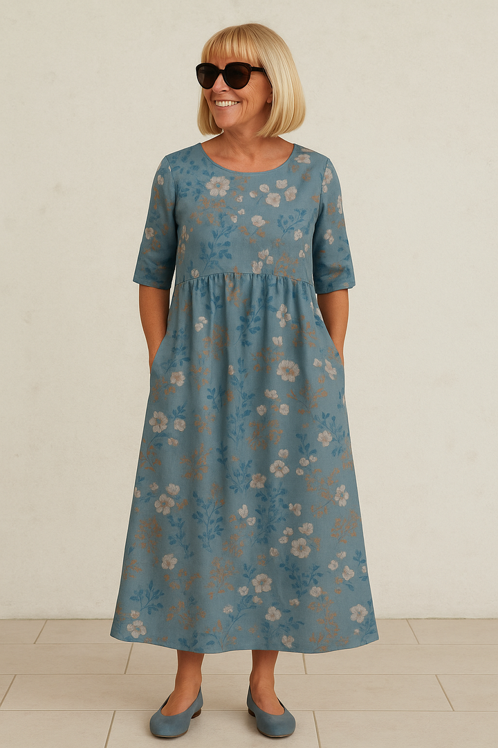 Eliza | Relaxed Midi Dress - Effortless Elegance