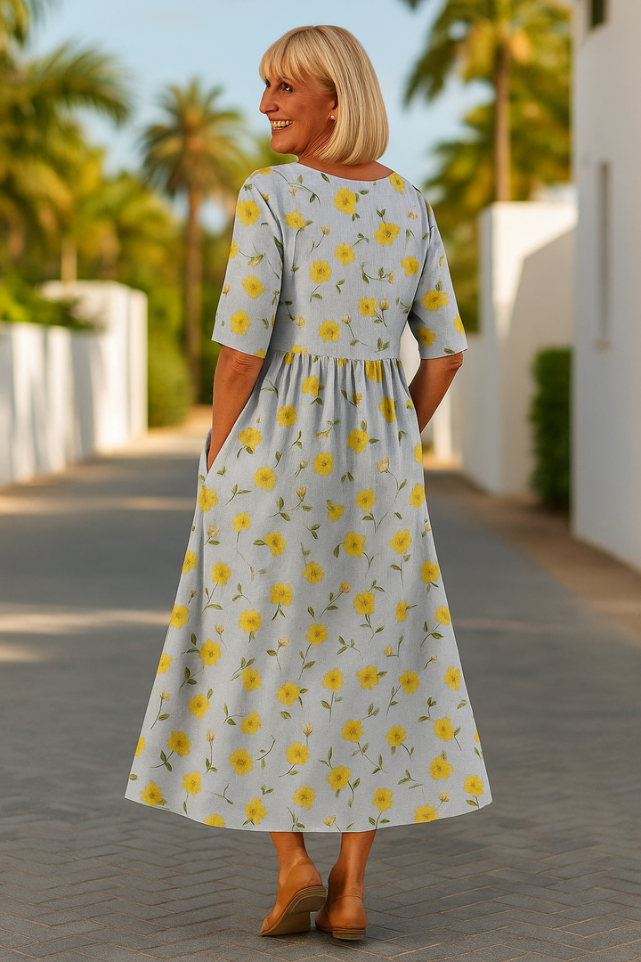 Eliza | Relaxed Midi Dress - Effortless Elegance